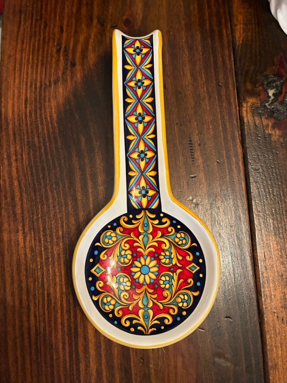 Vintage Ceramica Nova Deruta Italian Majolica Spoon Rest
